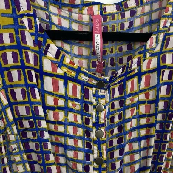 Plenty Tracy Reece Sleeveless Dress size 4 Colorful Hand Batik Pattern Pockets - Picture 3 of 13